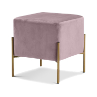 Meridian Furniture Isla Contemporary Velvet Ottoman/Stool in Pink l Was $149, now starting at just $84.14