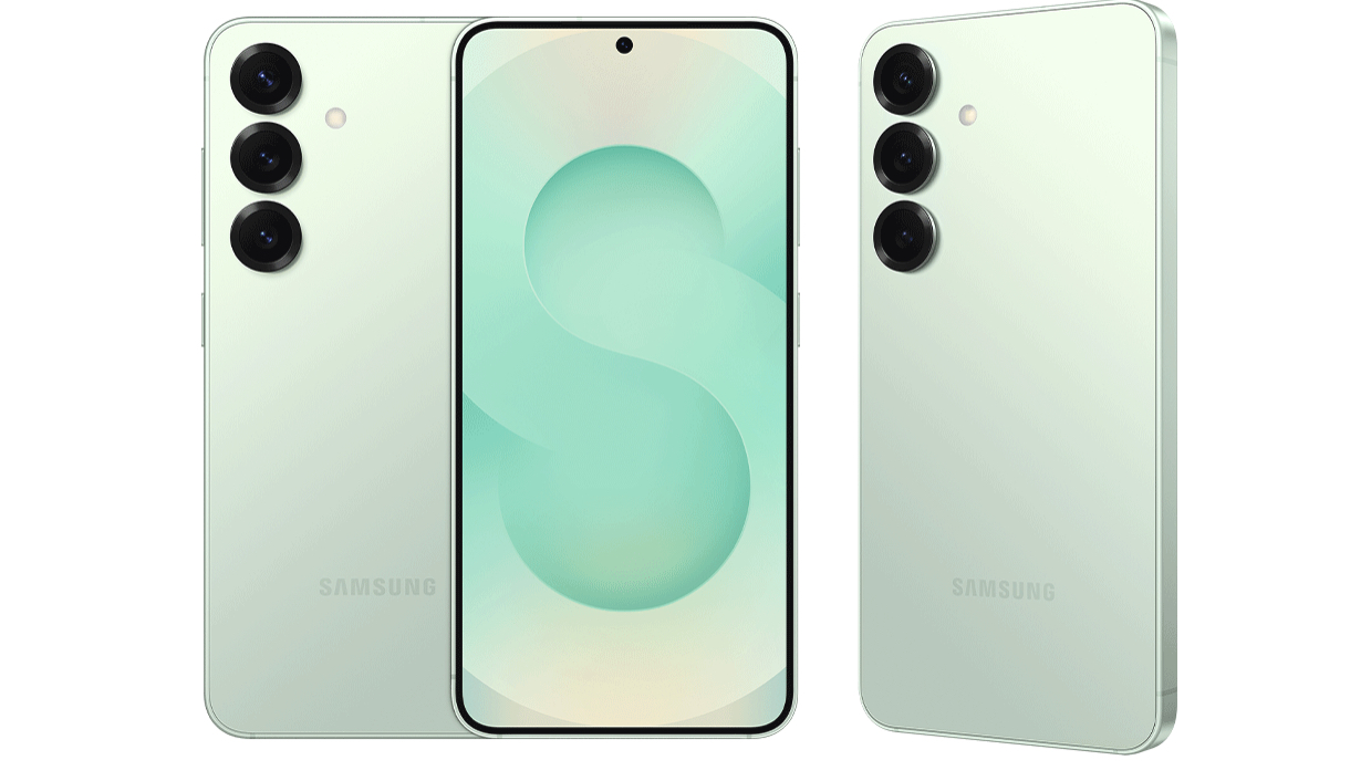 A Samsung Galaxy S25 in Mint