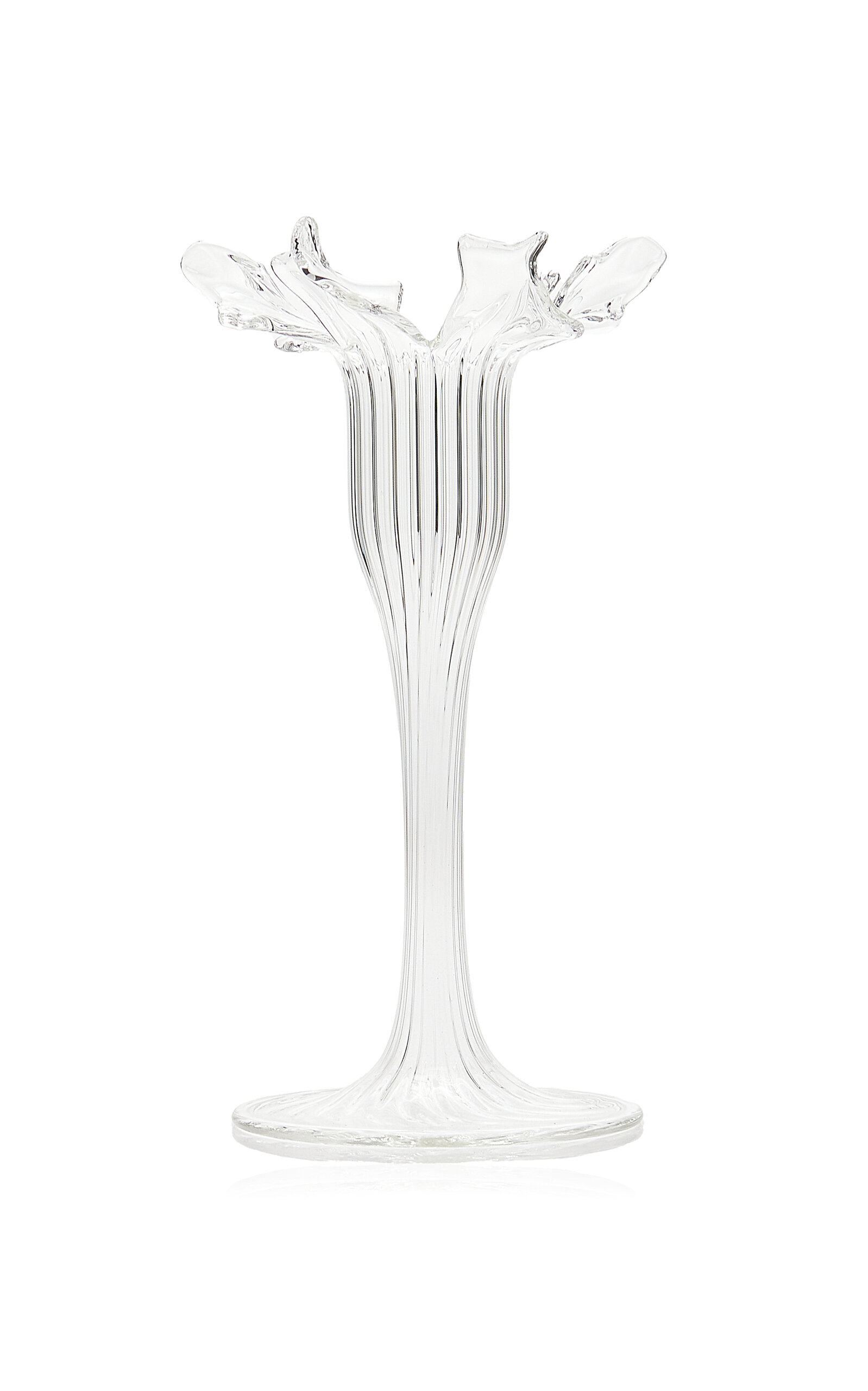 Small Floral Glass Candle Stick
