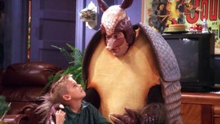 David Schwimmer is Ross dressed as the Holiday Armadillo with son Ben