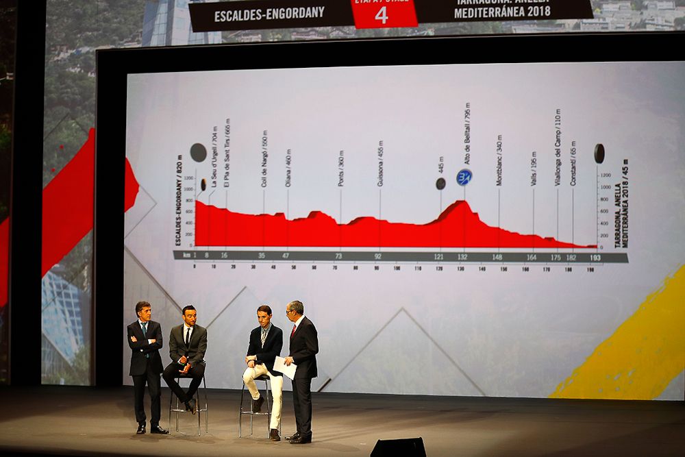 Stage profiles serve as back drop at the Vuelta route presentation