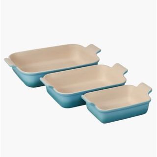 Blue glass baking dishes