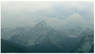 Mountain scene on a computer screen