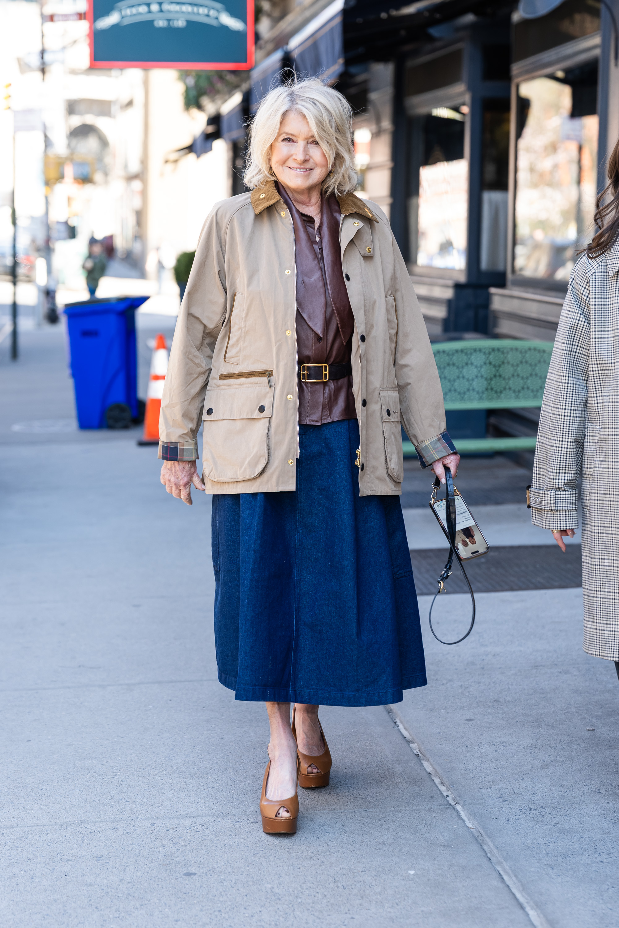 Martha Stewart attended a Barbour event in NYC dressed in the barn jacket trend
