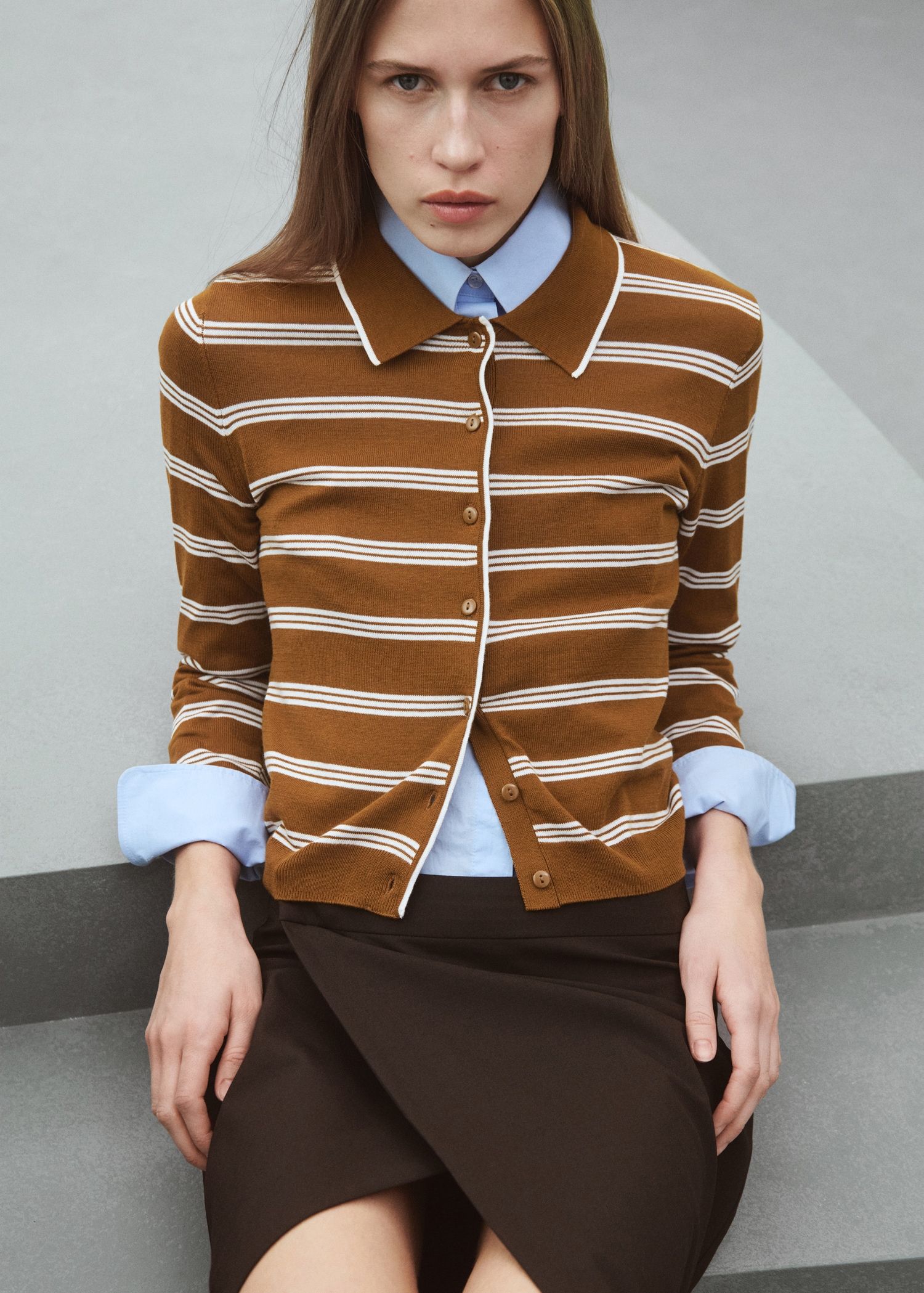 Cardigan With Shirt Collar - Women | Mango United Kingdom