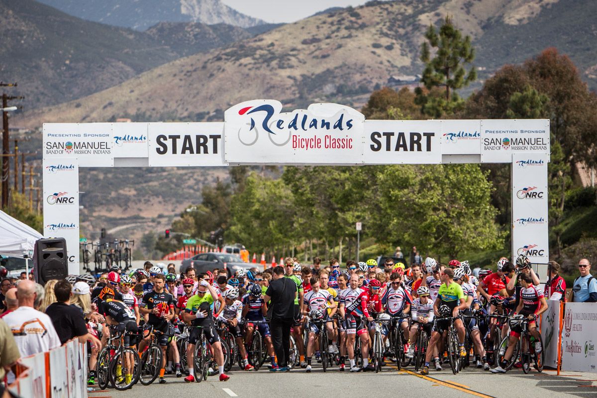 The men take to the start line in Yucaipa