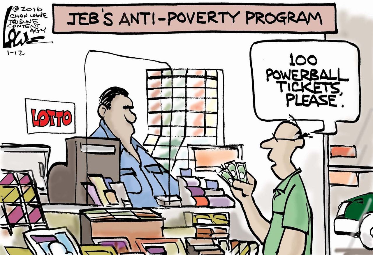 Editorial Cartoon Jeb powerball