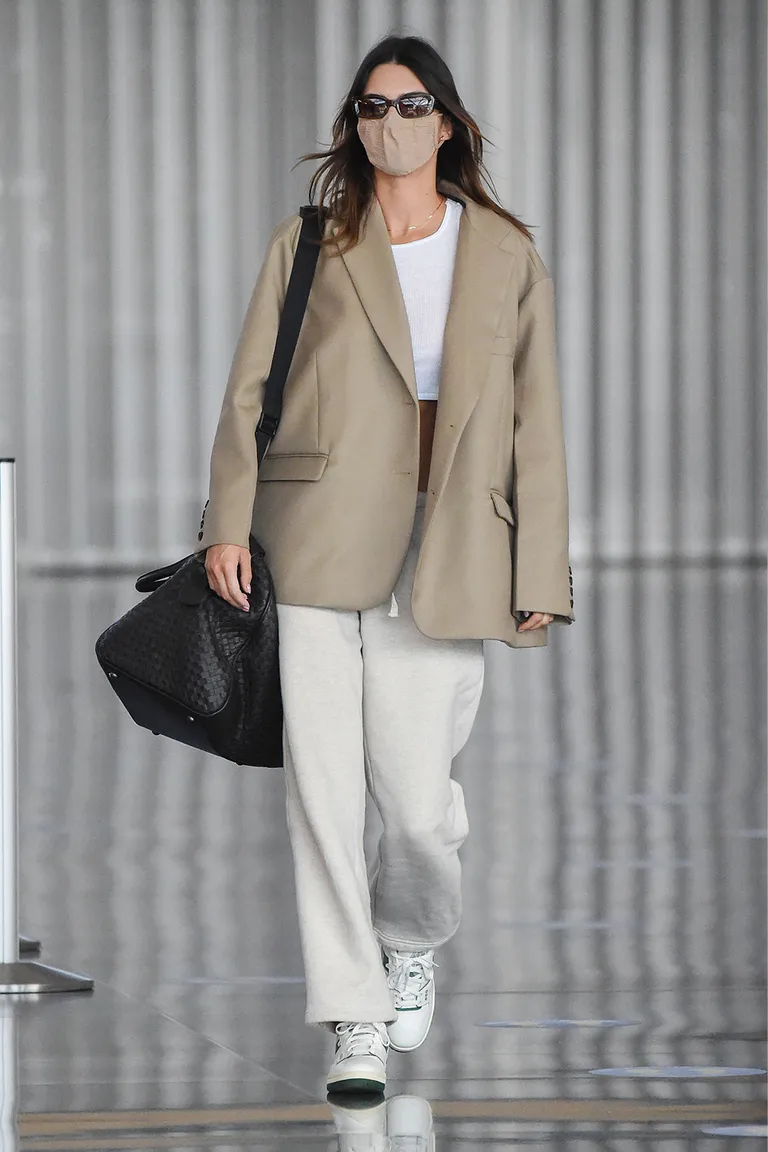 Kendall Jenner carrying a Bottega Veneta bag.