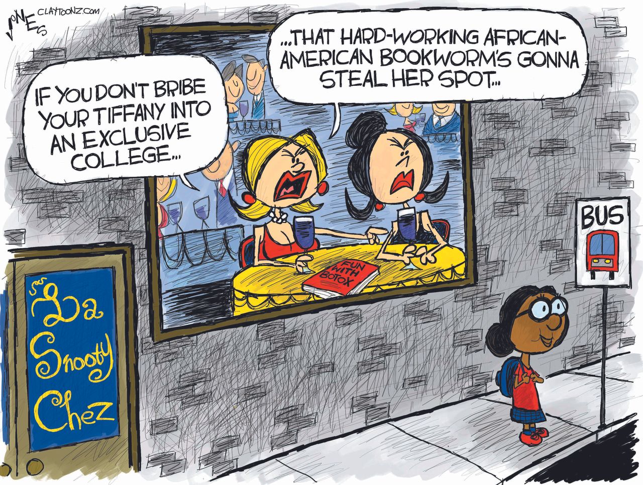 Editorial Cartoon U.S. College Admissions scandal rich parents affirmative action Ivy league