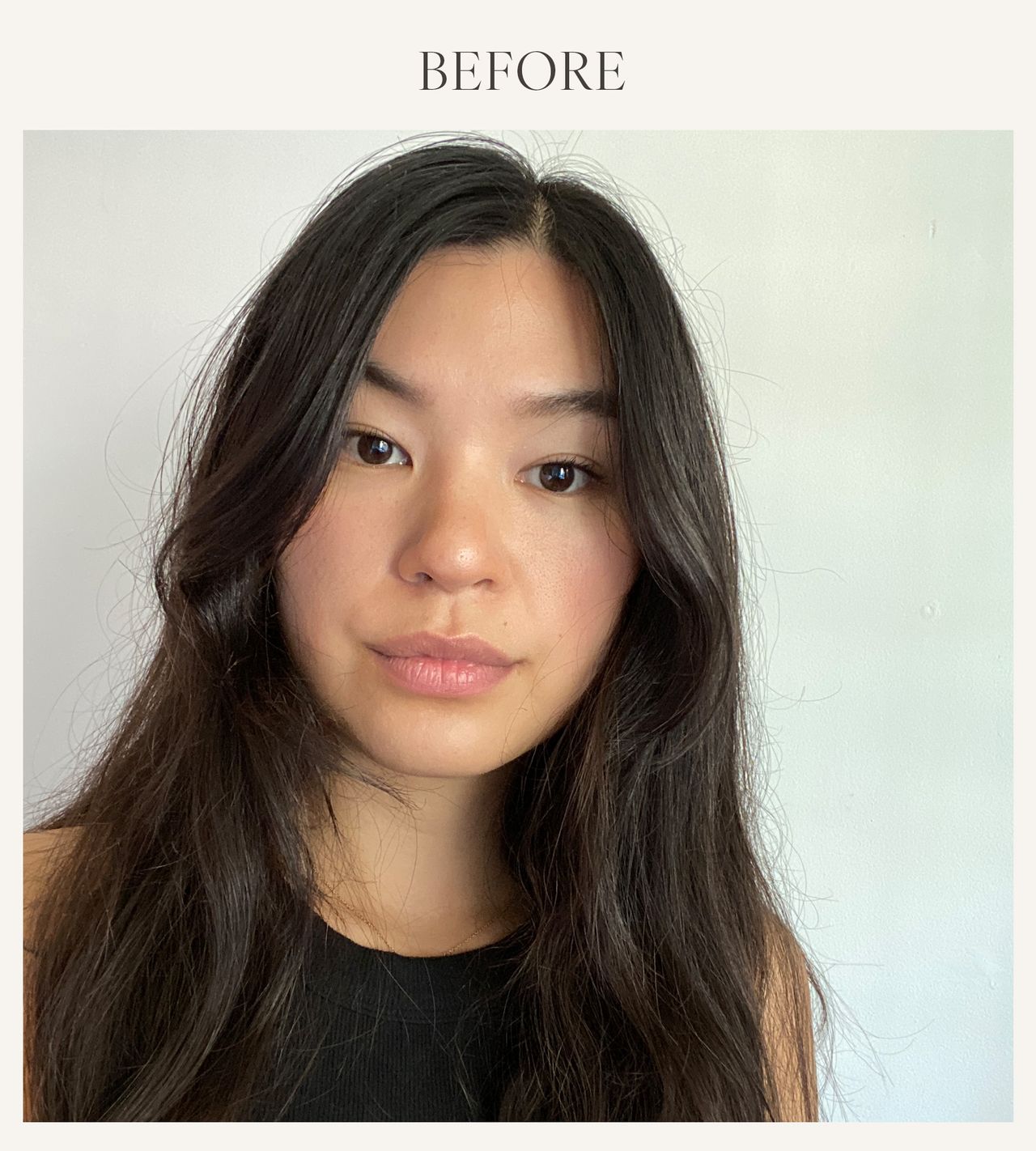 Before photo of Natalia Sztyk testing the Dior lip plumper