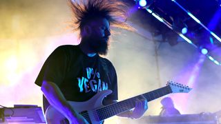 Stephen Carpenter of Deftones performs at Pier 17 Rooftop on May 15, 2022 in New York City