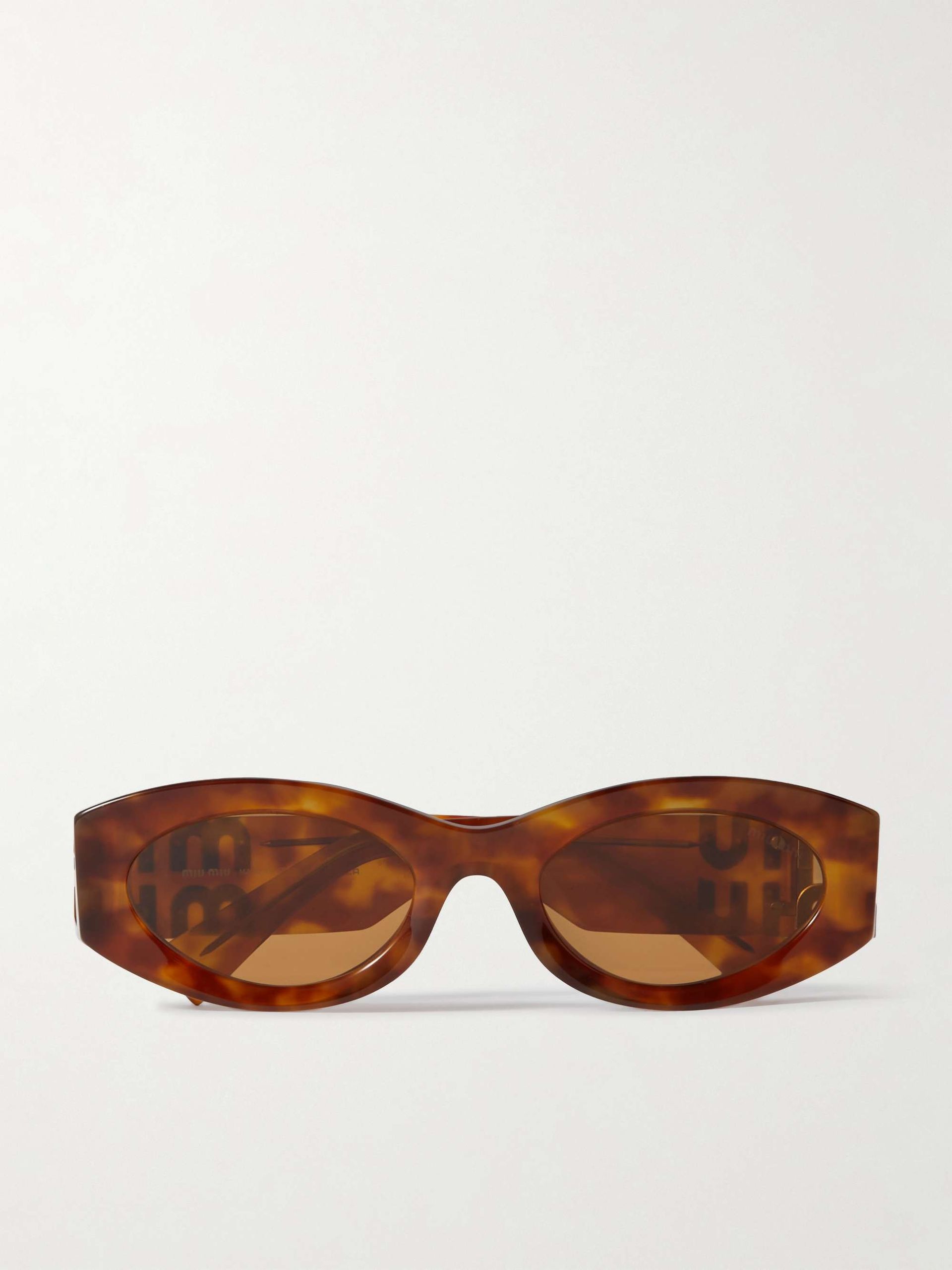 Glimpse Oval-Frame Tortoiseshell Acetate Sunglasses
