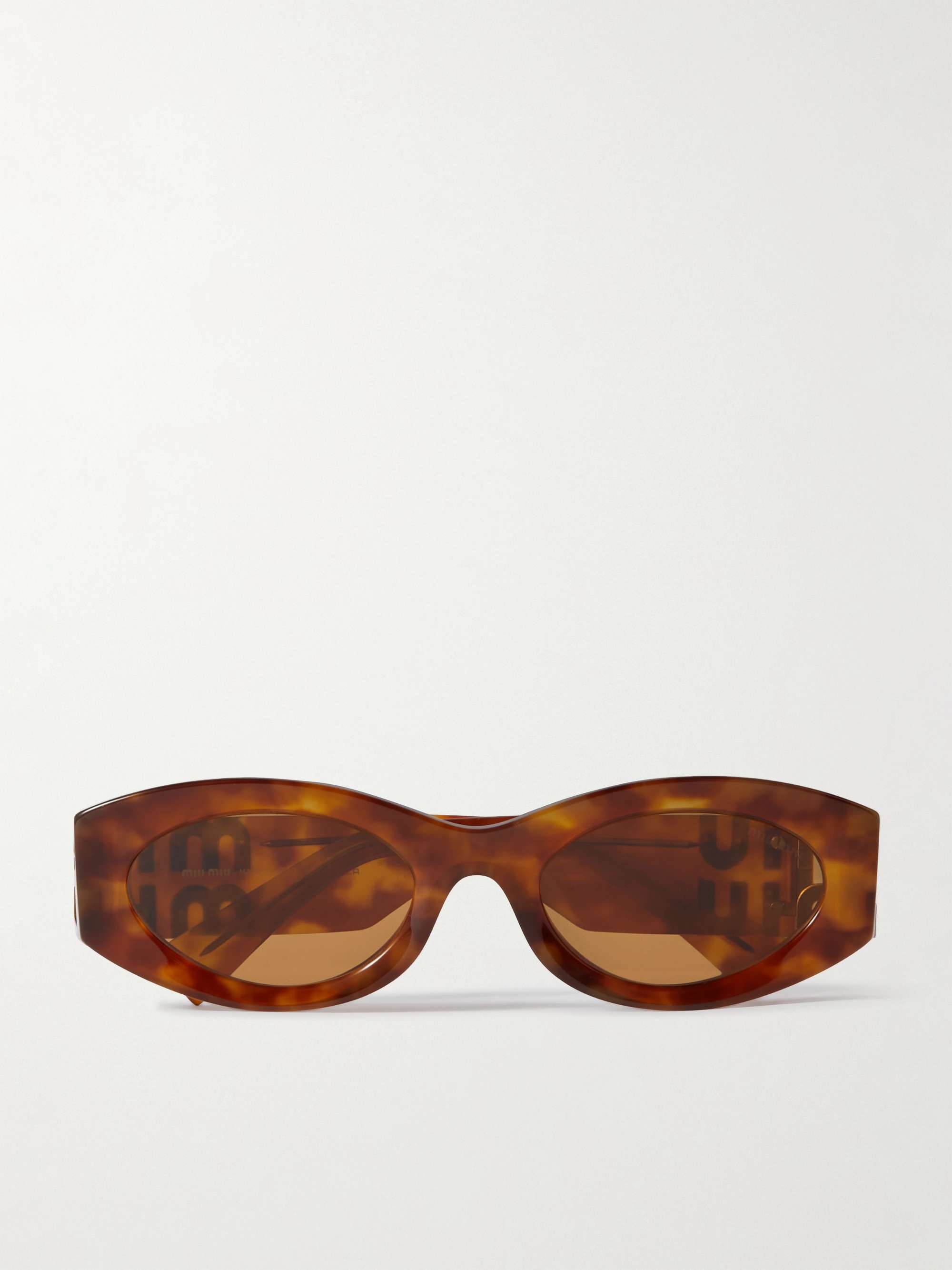 Glimpse Oval-Frame Tortoiseshell Acetate Sunglasses