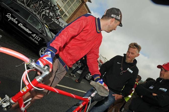 Brian Holm admires a Chesini frame of a spectator in Stoke