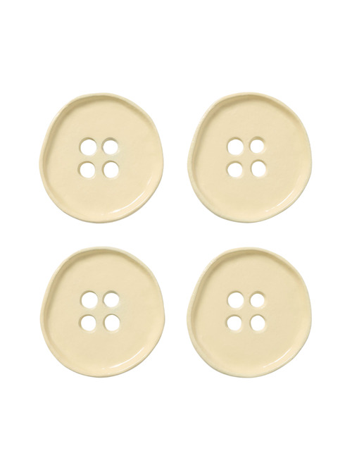 Enamel Button Coasters, Set of 4