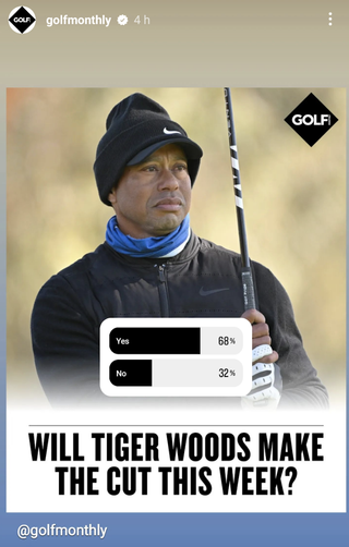 Instgram story screengrab of a Tiger Woods poll