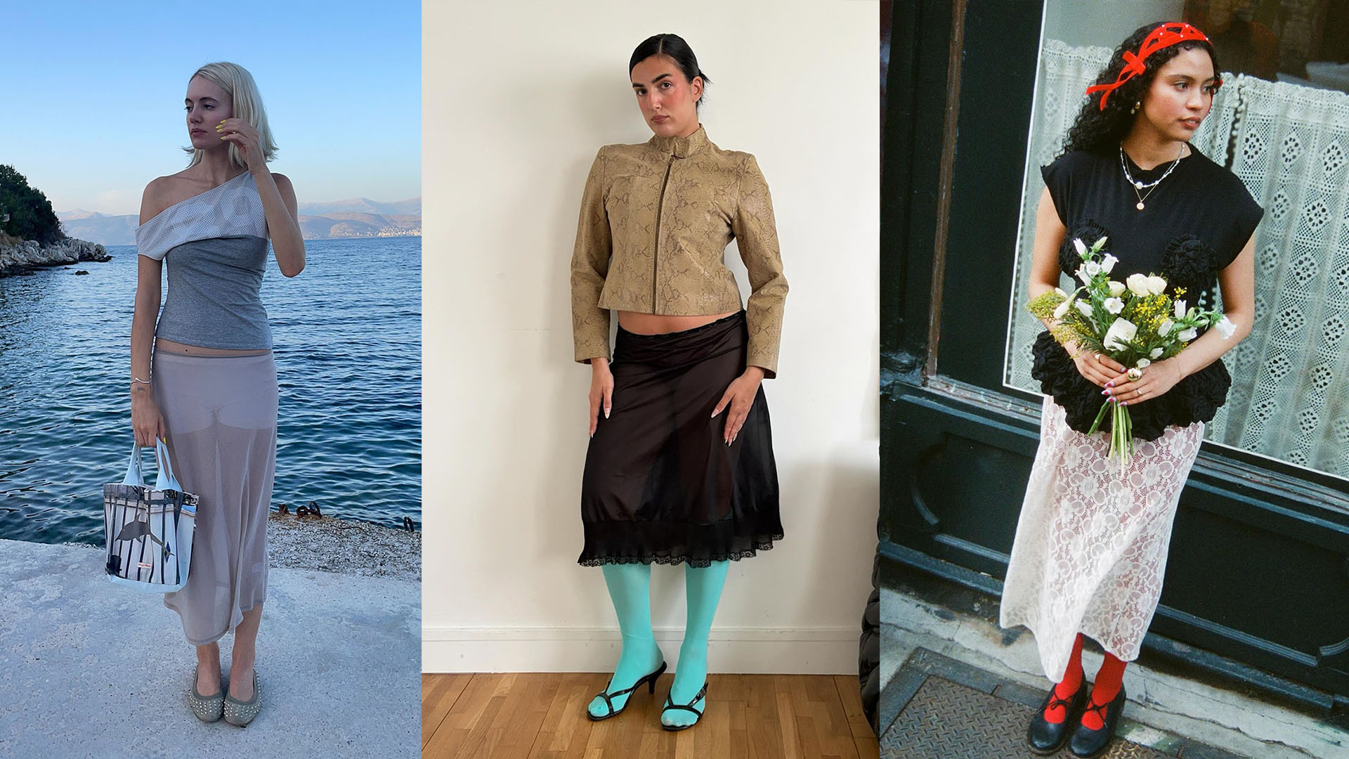 women wearing sheer skirts