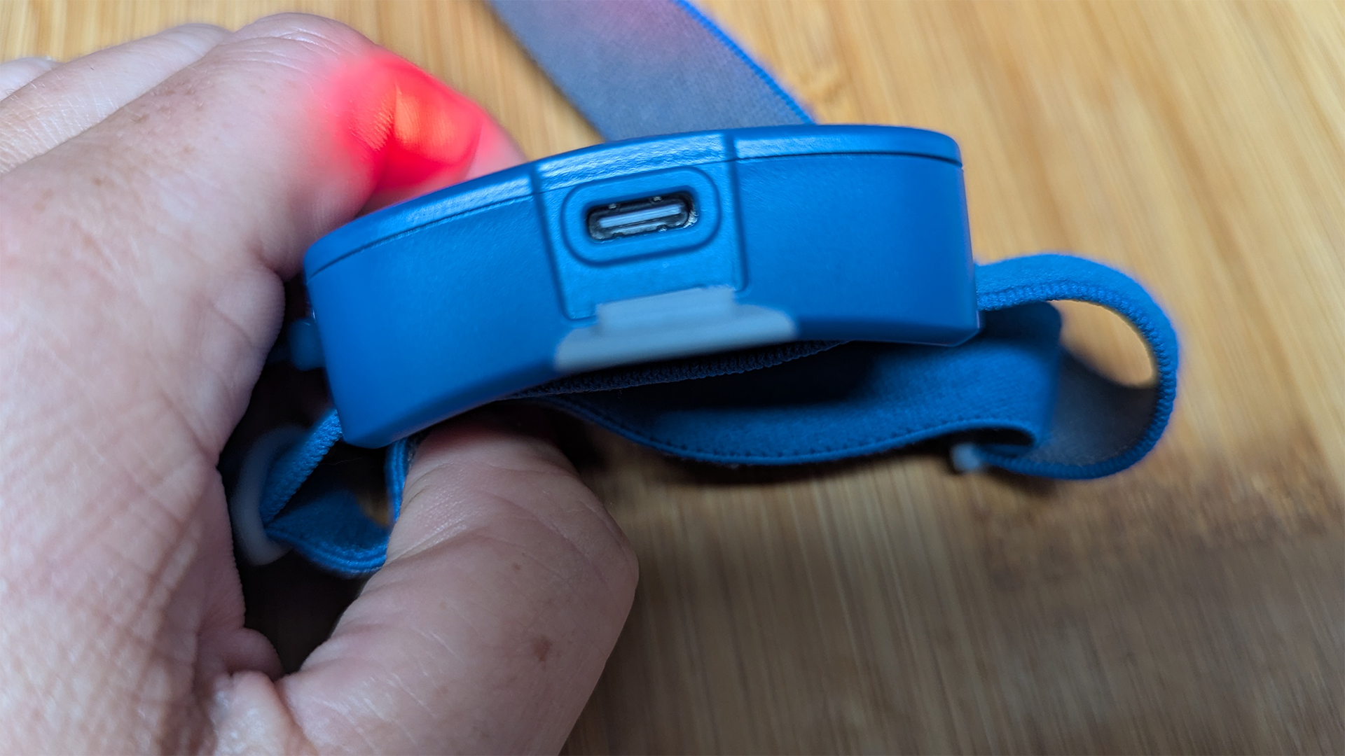 A close up of the charging port on the BioLite Dash 450 during the hands on review