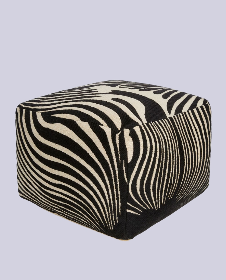 ARKET, Cotton-Wool Pouffe &amp;ndash; Black/beige &amp;ndash; Homeware &amp;ndash; Arket Gb