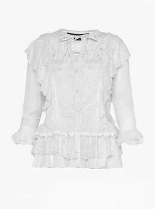 French Connection Dayton Lace Frill Top, £125