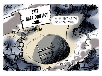 Political cartoon Gaza Palestine conflict world