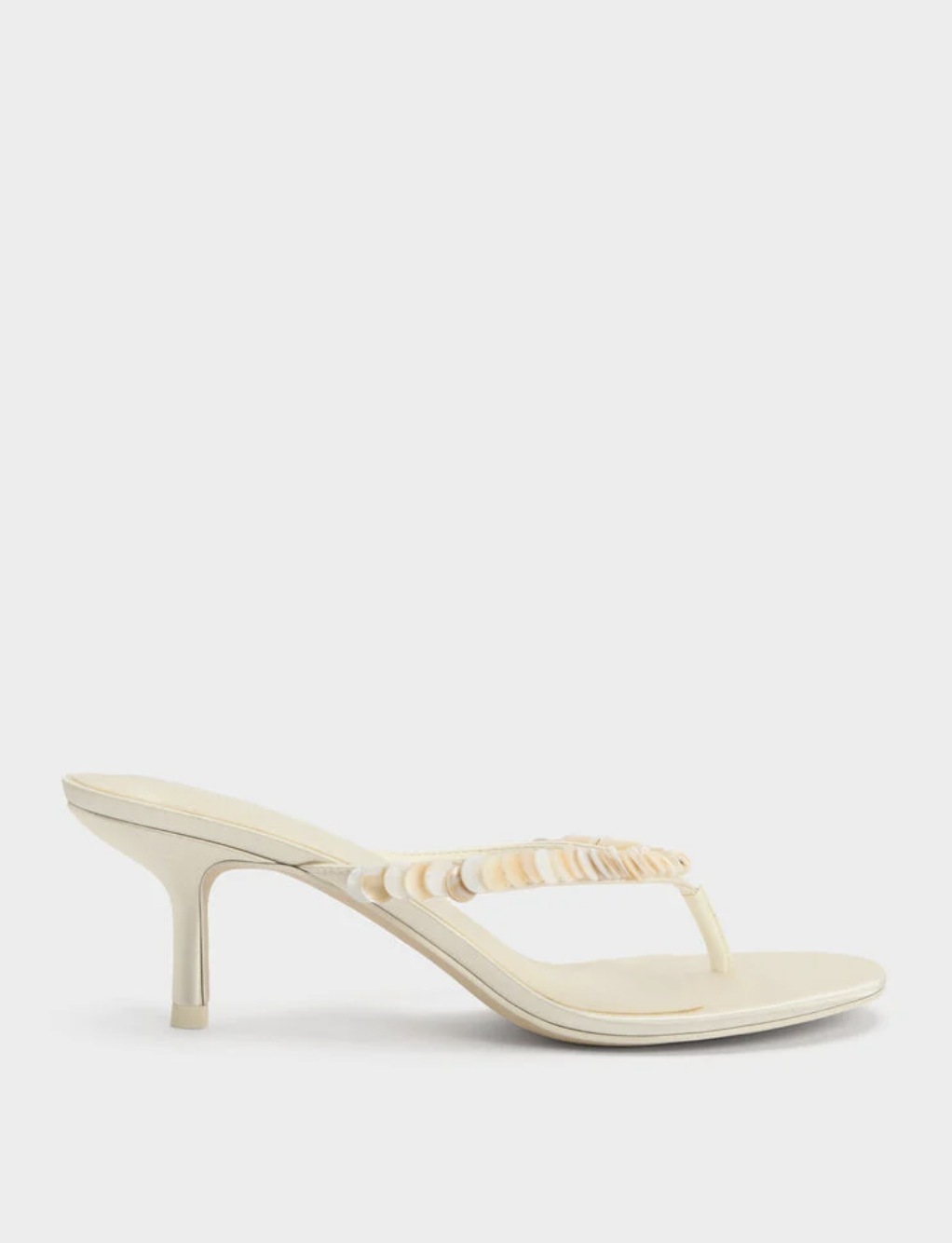 Charles &amp;amp; Keith, Briella Sequinned Heeled Thong Sandals