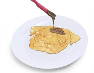 pug pancake frying pan
