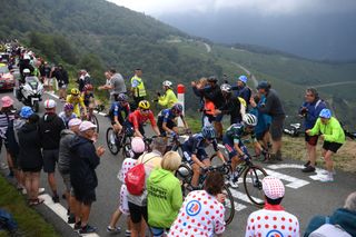 Riders compete on the col du Tourmalet in the 2023 Tour de France Femmes