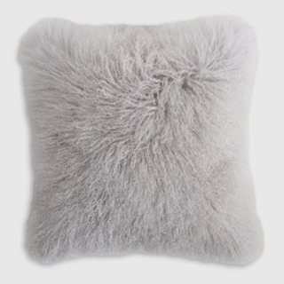 faux white mohair throw