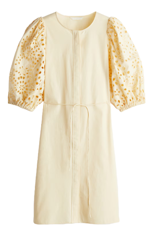 H&M, Dress With Eyelet-Embroidered Sleeves