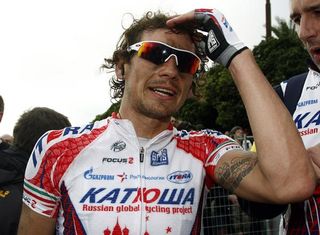 Filippo Pozzato (Katusha) at the finish in San Remo.
