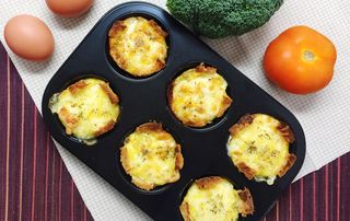 A tray of egg muffins