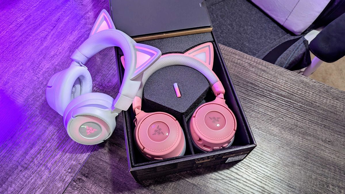 Image of the Razer Kraken Kitty V3 Pro wireless gaming headset.