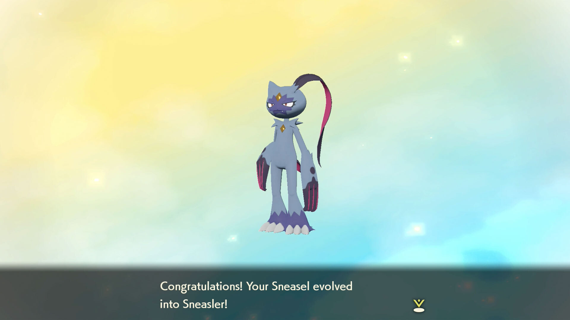 Evolving Sneasel into Sneasler in Pokemon Legends: Arceus