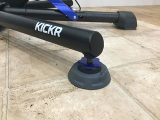 Image shows the feet of the Wahoo Kickr V6