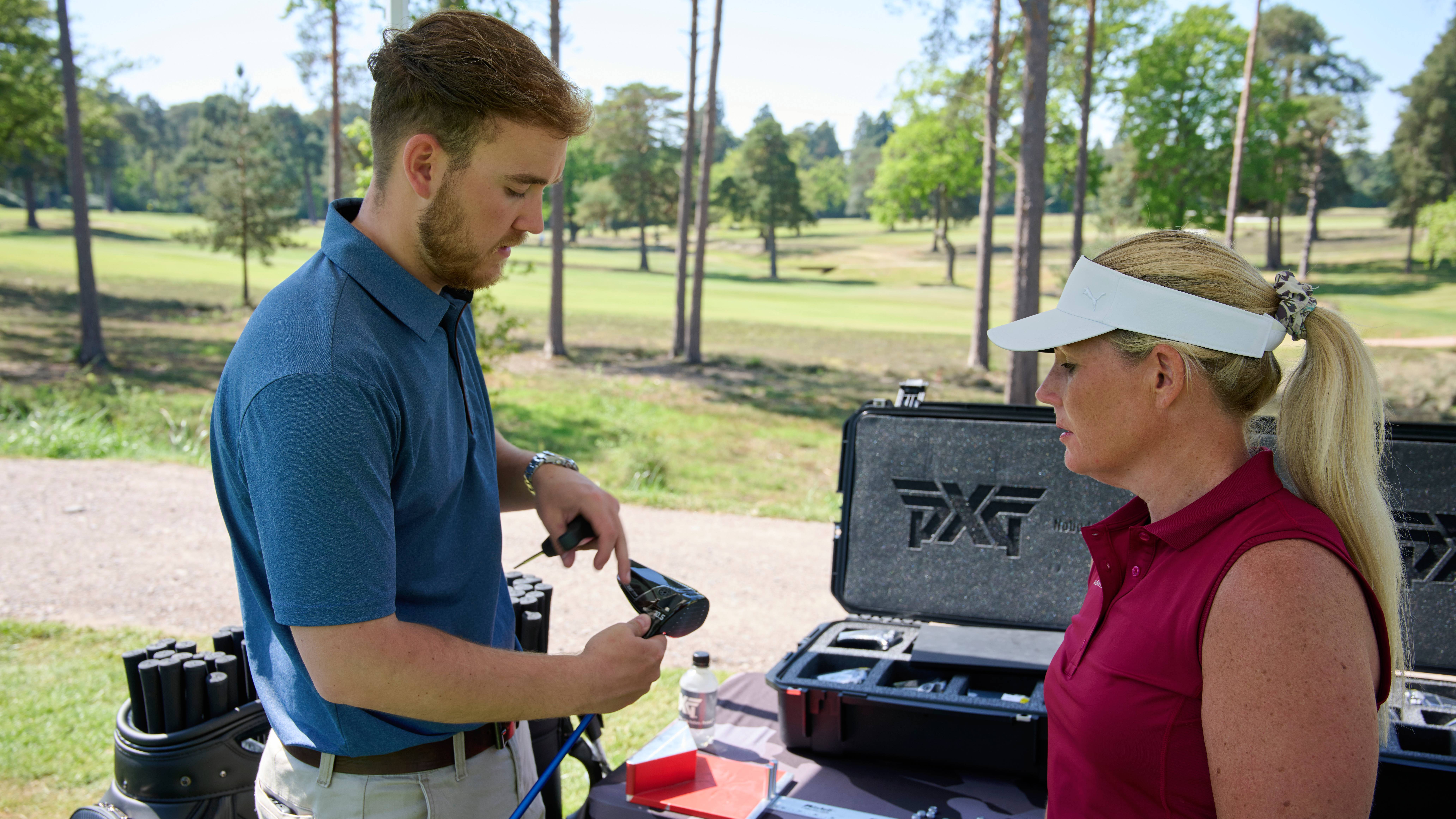 Carly Cummins at PXG golf club fitting