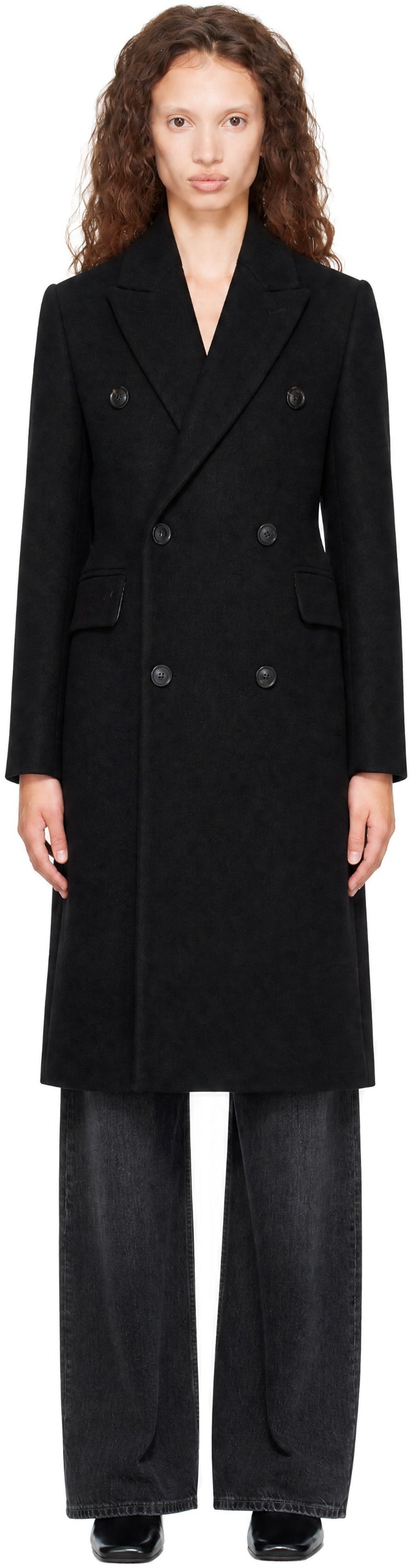 Black Over Size Double Coat
