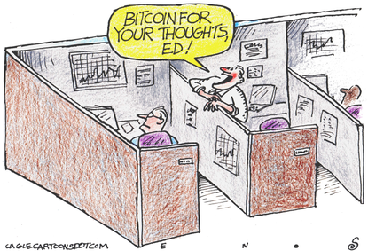 Editorial Cartoon U.S. bitcoin crypto currency is the norm