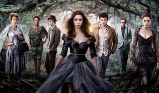 Beautiful Creatures cast lined up in a gothic looking forest
