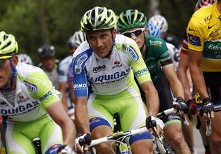 Ivan Basso looked at ease following the wheel of teammate Sylvester Szmyd.