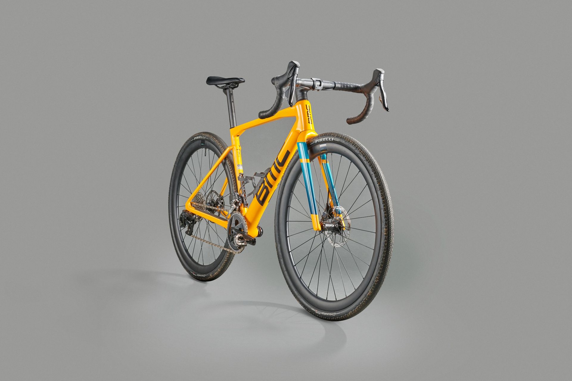 BMC Kaius 01 gravel bike on a grey background