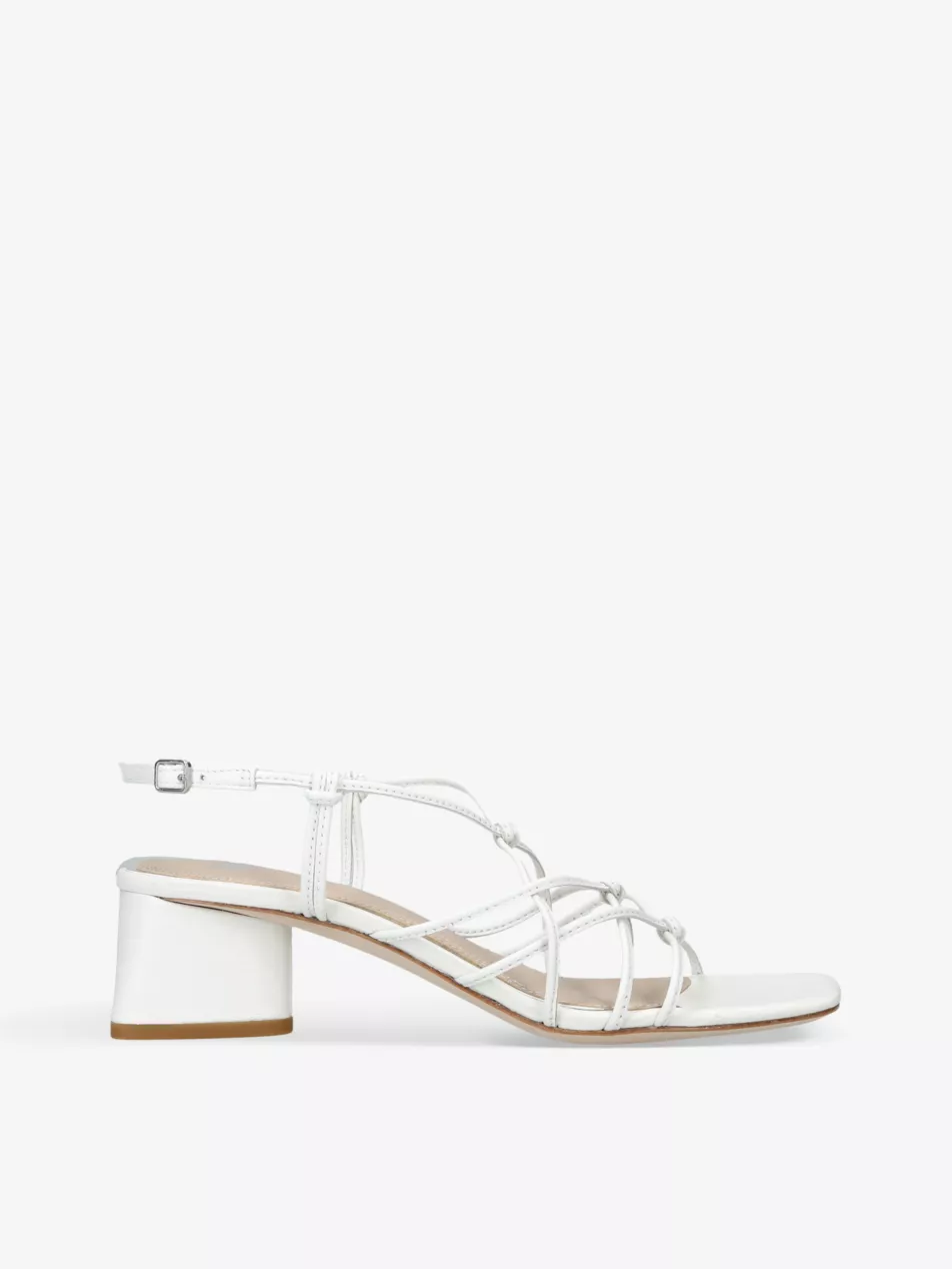 Gianna Strap-Embellished Leather Heeled Sandals