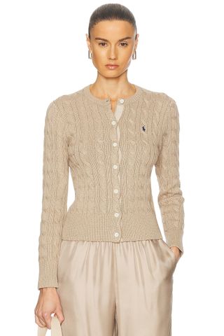 Polo Ralph Lauren, Cable-Knit Cotton Crewneck Cardigan