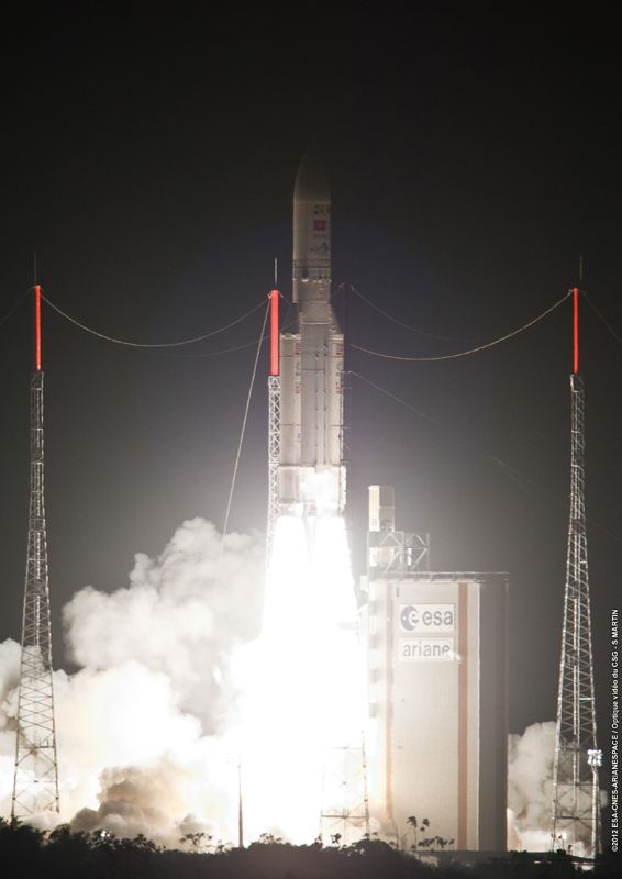 Ariane 5 Rocket Launches 2 Communications Satellites