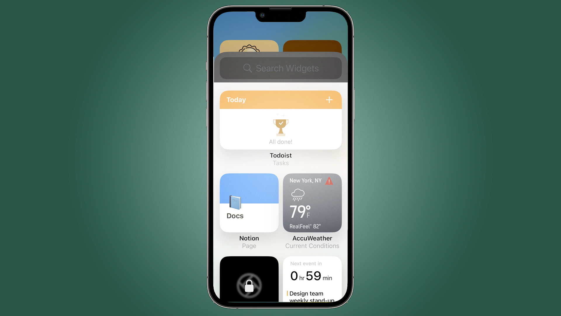 Lista de widgets de iOS 16