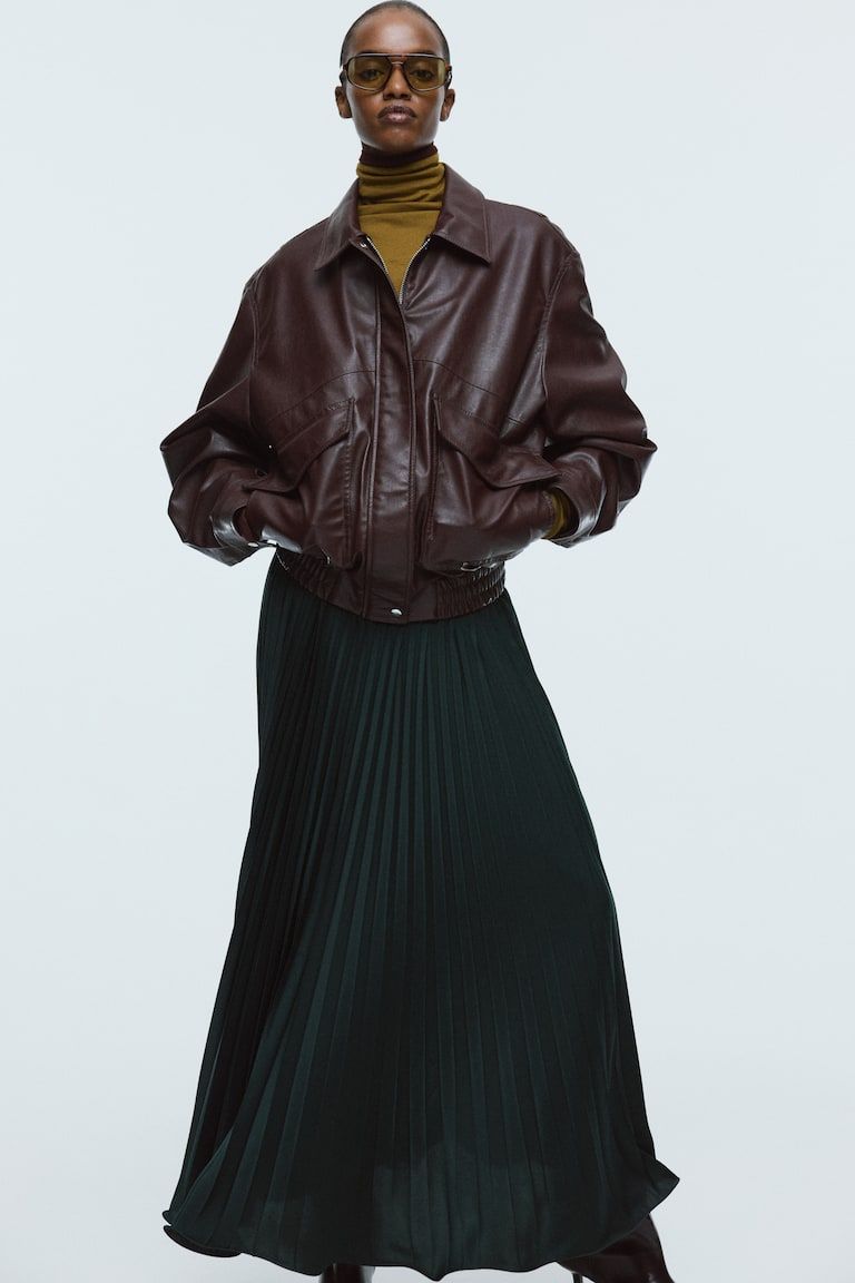 Pleated Maxi Skirt