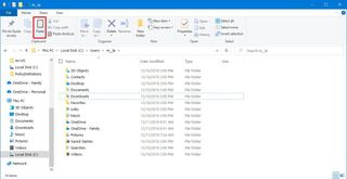 Paste files new account on Windows 10