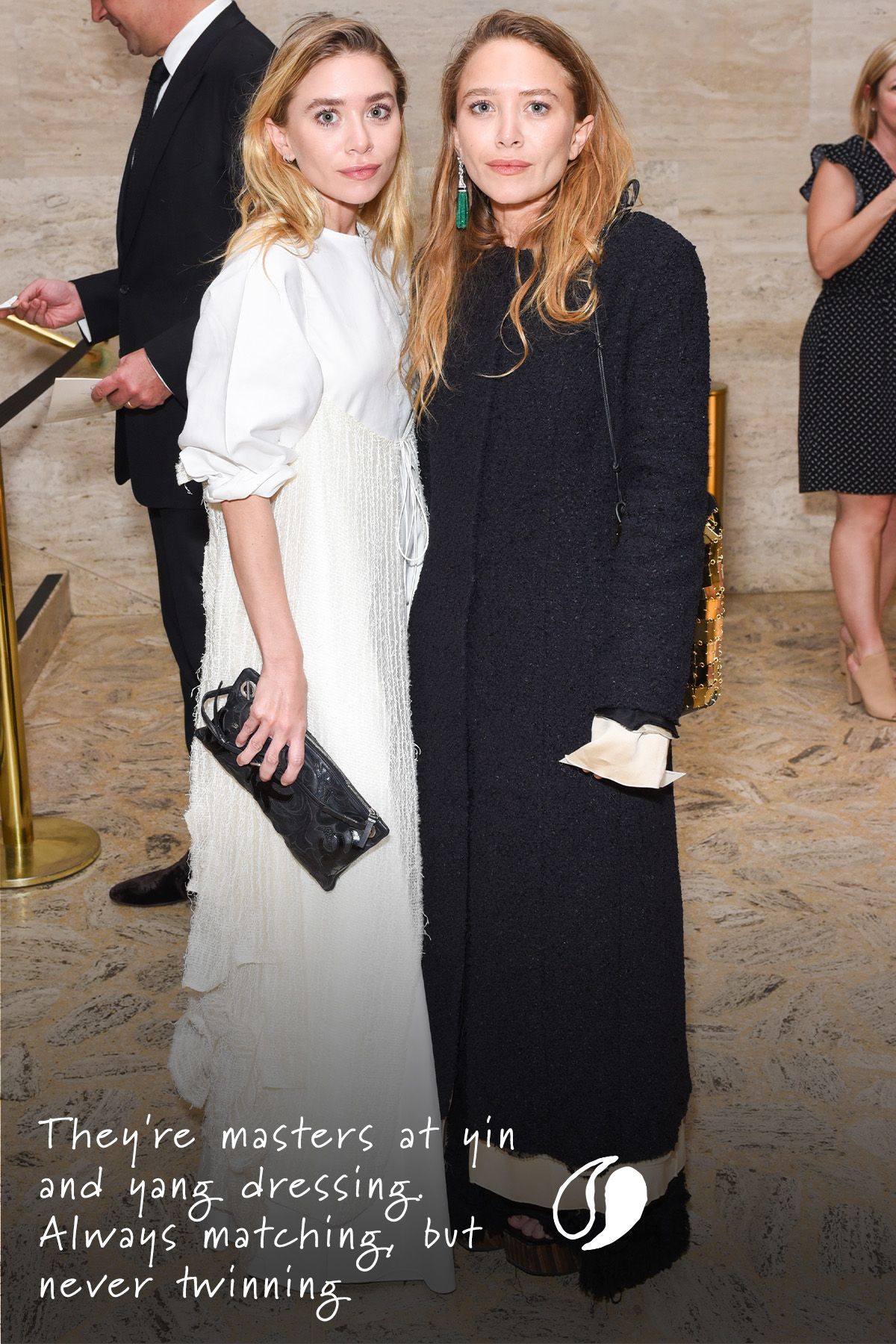 An image of Mary-Kate and Ashley Olsen, including the differences between the two.