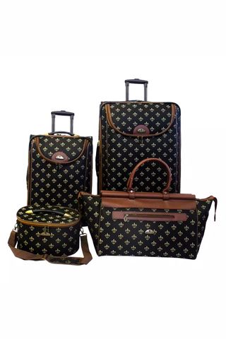 American Flyer Fleur-de-lis 4-pc. Expandable Upright Luggage Set