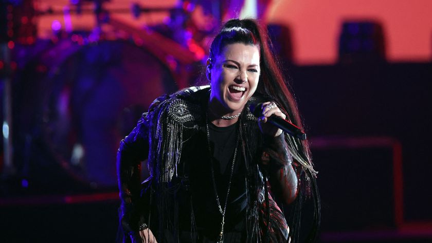 Amy Lee singing on stage
